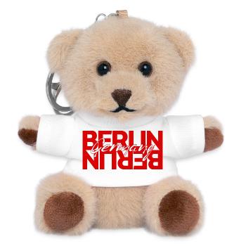 Berliner Schriftzug Überlagerung - Teddy Schlüsselanhänger - Weiß - Vorne