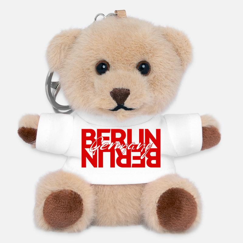 Berlin lettering overlay - Teddy Keyring - white