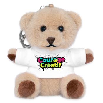 Courage Créatif Typographie colorée - Porte-clés ourson - blanc - Devant