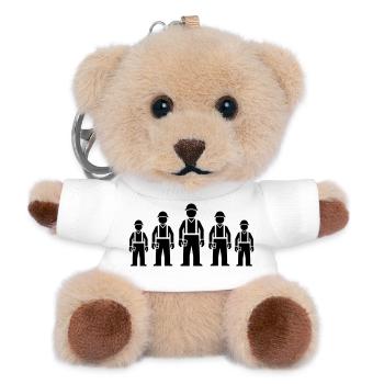 Construction Worker Team - Teddy Keyring - white - Front