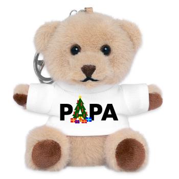 Dad Christmas Tree - Teddy Keyring - white - Front