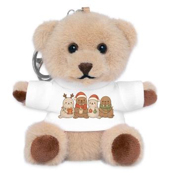Seals and walruses Children Boys Girls Christmas - Teddy Keyring - white - Front