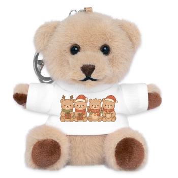 Bears for children, boys and girls, Christmas bears - Teddy Keyring - white - Front