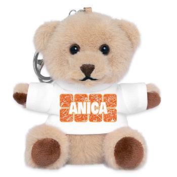 Anica comme prénom - Porte-clés ourson - blanc - Devant