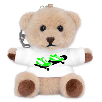 Skateboard - Porte-clés ourson - blanc - Devant