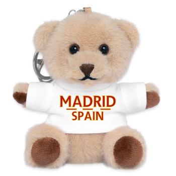Madrid – Spanien - Teddy Schlüsselanhänger - Weiß - Vorne