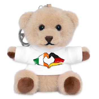 Ireland Germany Flag Hands Heart Shape - Teddy Keyring - white - Front