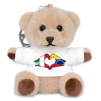 Italie Drapeau du Venezuela cœur utilisé - Porte-clés ourson - blanc - Devant