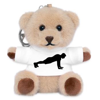 Push-up Fitness Silhouette - Teddy Keyring - white - Front