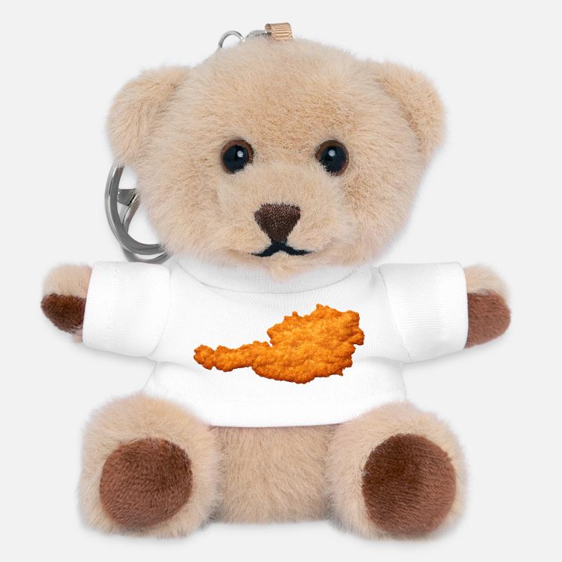 Schnitzel Austria Cult & Favorite Dish - Teddy Keyring - white