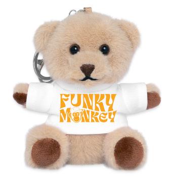 Funky Monkey Retro-Typografie - Teddy Schlüsselanhänger - Weiß - Vorne