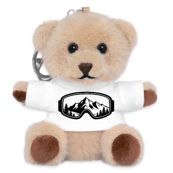 Schnee-Gipfel Silhouette - Skibrille - Teddy Schlüsselanhänger - Weiß - Vorne