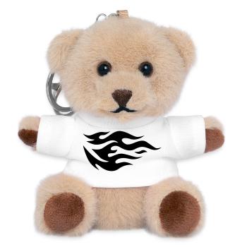 Flammen eines Feuers - Teddy Schlüsselanhänger - Weiß - Vorne