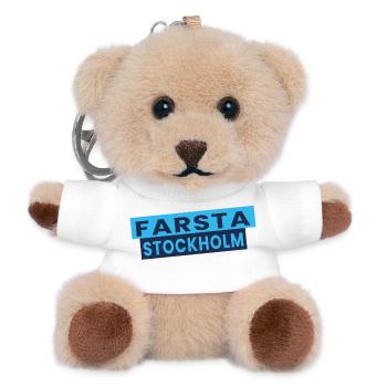 Farsta Stockholm Blue Typography Layout - Teddy Keyring - white - Front