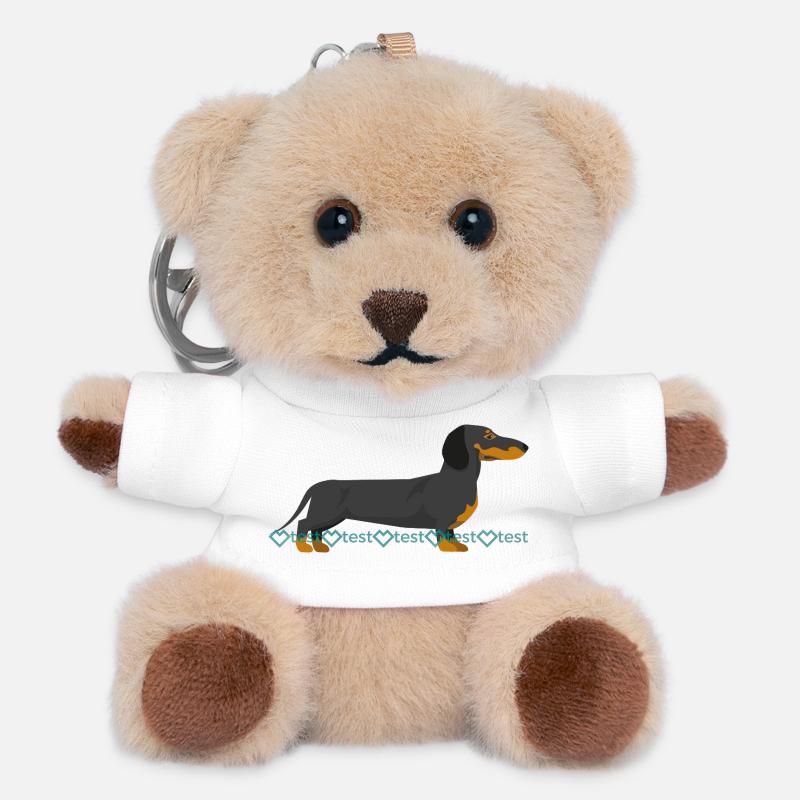 Silhouette teckel avec motif de filigrane - Porte-clés ourson - blanc