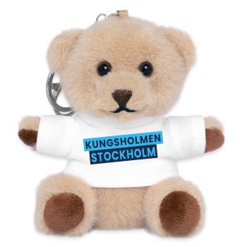 Kungsholmen Stockholmer Typografie - Teddy Schlüsselanhänger - Weiß - Vorne