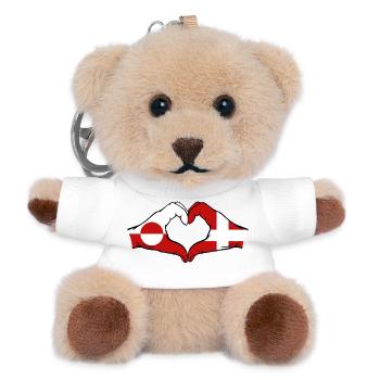 Grönland Dänemark Flagge Hände Herzform - Teddy Schlüsselanhänger - Weiß - Vorne