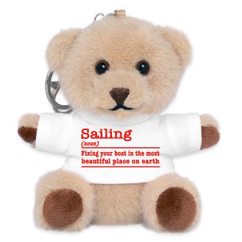 Segeln lustiger Spruch für Segler - Teddy Schlüsselanhänger - Weiß - Vorne