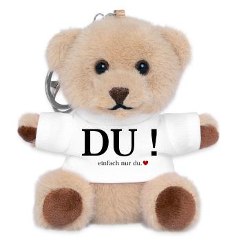 Du! Einfach Nur Du Herz - Teddy Schlüsselanhänger - Weiß - Vorne