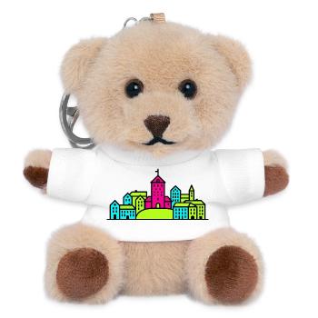 Helsingborg City Skyline Karnan Tower Line Art - Teddy Keyring - white - Front