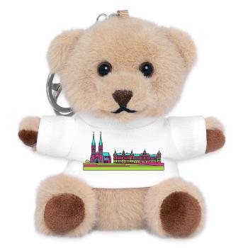 Silhouette de la ville de Szczecin Wały Chrobrego Art - Porte-clés ourson - blanc - Devant