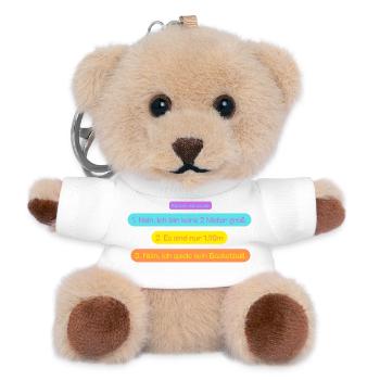 1,98m. Fragen - Teddy Schlüsselanhänger - Weiß - Vorne