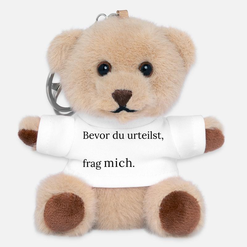 Frag_mich - Porte-clés ourson - blanc