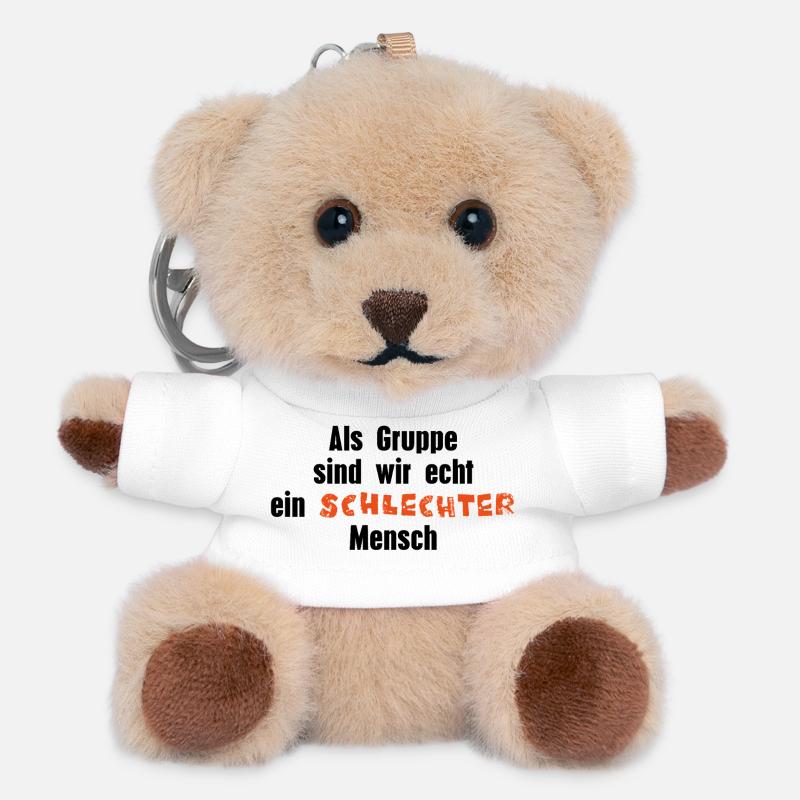 Bad person - Teddy Keyring - white