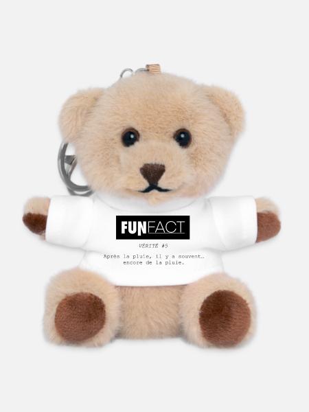 Funfact_-5 - Porte-clés ourson - blanc