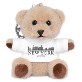 Skyline von New York, Silhouette von New York - Teddy Schlüsselanhänger - Weiß - Vorne