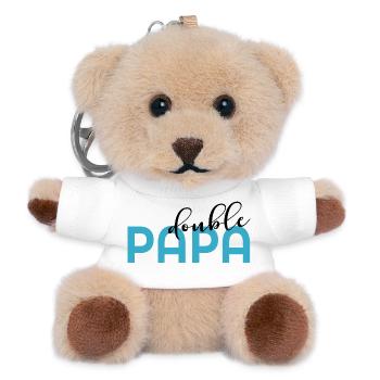 Father of two children - Teddy Keyring - white - Front