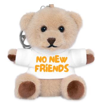 Keine neuen Freunde - Teddy Schlüsselanhänger - Weiß - Vorne