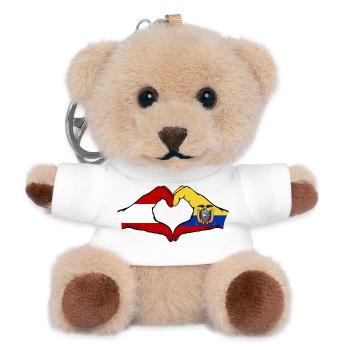 Österreich Ecuador Flagge Herz - Teddy Schlüsselanhänger - Weiß - Vorne