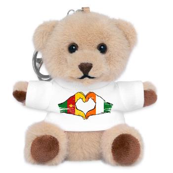 Cameroon Côte d'Ivoire Flag Heart Used - Teddy Keyring - white - Front
