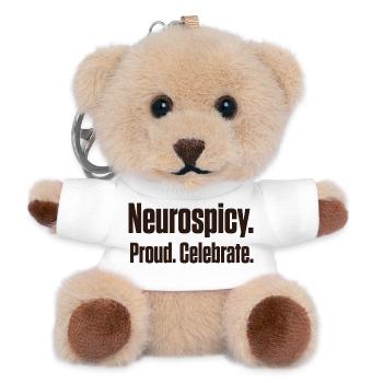 Neurospicy und Proud Spätdiagnose ND - Teddy Schlüsselanhänger - Weiß - Vorne