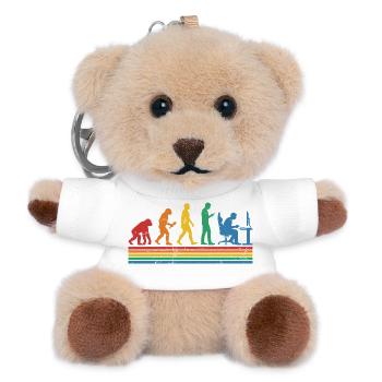 Évolution arc-en-ciel au bureau - Porte-clés ourson - blanc - Devant