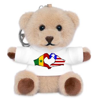 Senegal_Liberia_Flagge_Haende_Herzform - Teddy Schlüsselanhänger - Weiß - Vorne