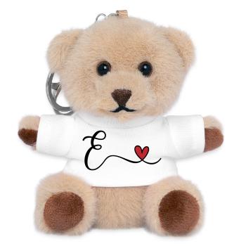 Buchstabe E Monogramm - Teddy Schlüsselanhänger - Weiß - Vorne