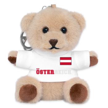 ÖSTERREICH Trikot Look - Flagge Fahne auf Brust - Teddy Schlüsselanhänger - Weiß - Vorne