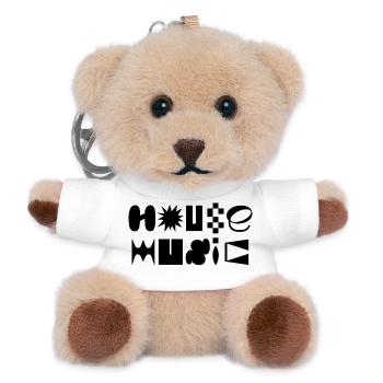 House-Music-Typografie-Logo-Design - Teddy Schlüsselanhänger - Weiß - Vorne