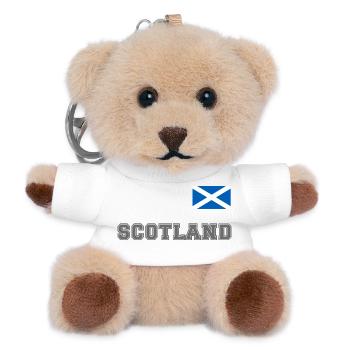 Scotland Shirt Look - SCOTLAND with Flag Flag - Teddy Keyring - white - Front