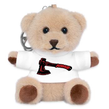 Axe Lumberjack Bushcraft Survival Camping - Teddy Keyring - white - Front