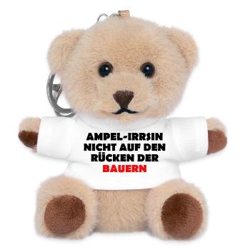 Ampel-Irsinn nicht auf den Rücken der Bauern - Teddy Schlüsselanhänger - Weiß - Vorne