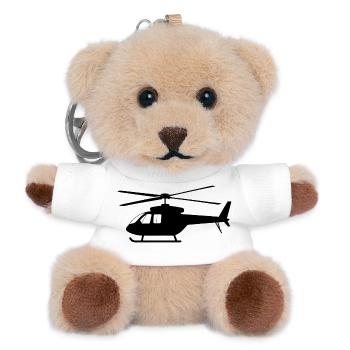 Helicopter - Teddy Keyring - white - Front