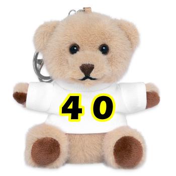 40 Zahl symbol - Teddy Schlüsselanhänger - Weiß - Vorne
