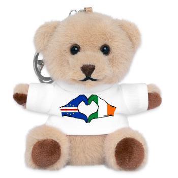 Kap Verde Irland Flagge Hände Herzform - Teddy Schlüsselanhänger - Weiß - Vorne