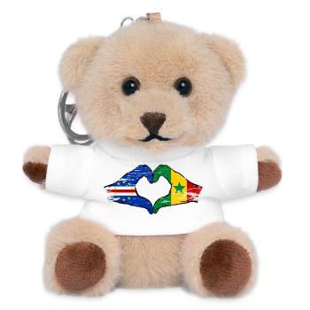 Kap Verde Senegal Flagge Hände Herzform used - Teddy Schlüsselanhänger - Weiß - Vorne
