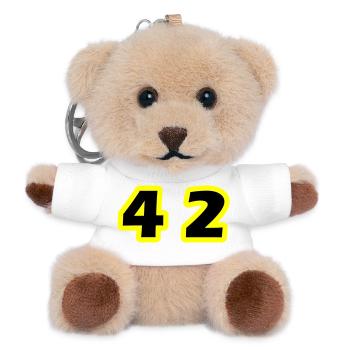 42 Symbole numérique - Porte-clés ourson - blanc - Devant