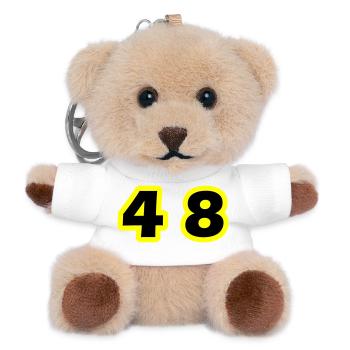 48 Symbole numérique - Porte-clés ourson - blanc - Devant