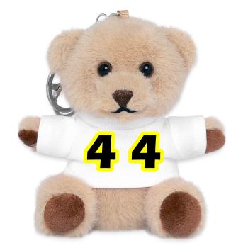 44 Symbole numérique - Porte-clés ourson - blanc - Devant
